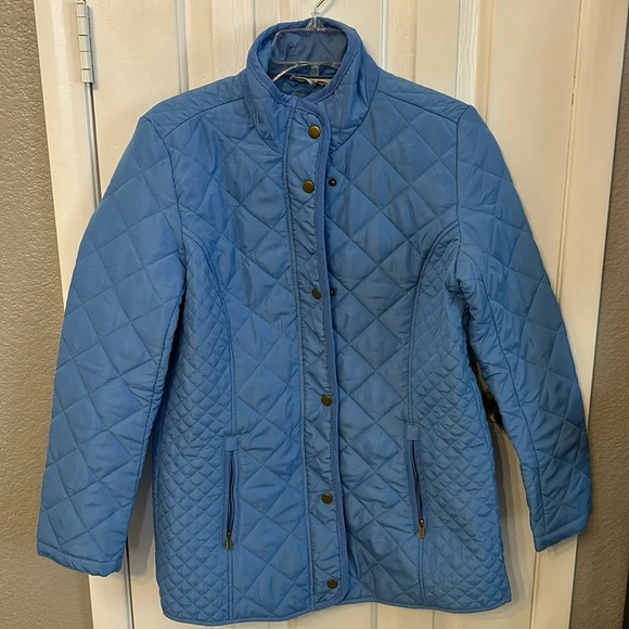 Appleseeds Women’s (S) Berkshire Diamond Quilted Water Resistant Blue Jacket - Picture 1 of 5